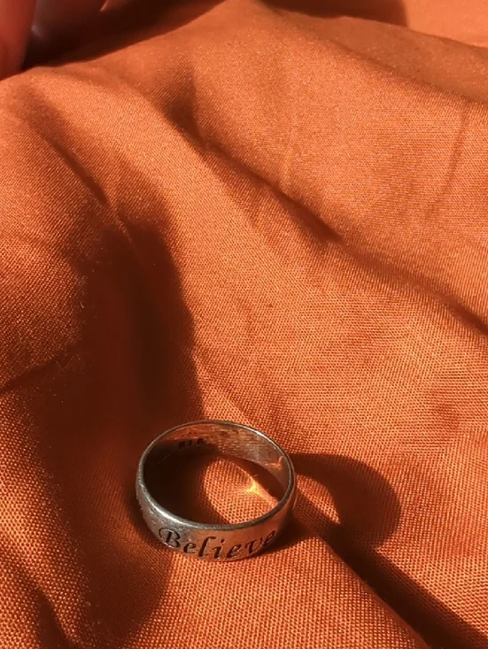 Sterling Silver 'Love Dream Believe ' Band Ring - Silver - Picture 3 of 5